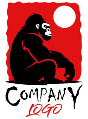 monkey gorilla chimpanzee logo creative and original for your business or company logotype vector illustration isolated on white background