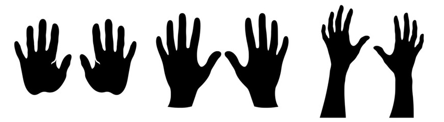 Obraz premium A black outline of baby handprints set against a white background.