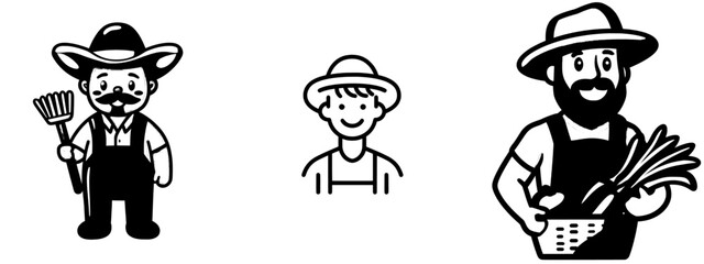 Agriculture collection's farmer icon in monochrome. Perfect for logos, templates, web design, and infographics.