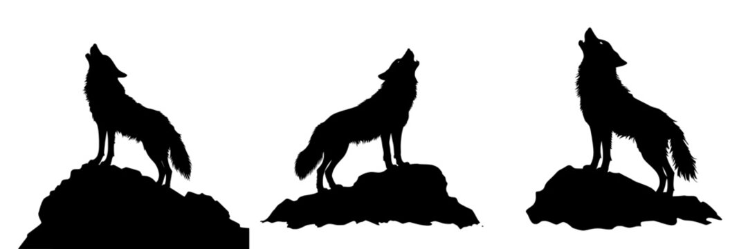 Modern SVG logo of a howling wolf silhouette, illustrated as an icon.