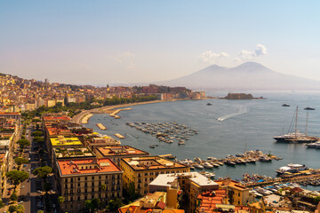 Obraz premium Panoramic view over Naples in Italy.
