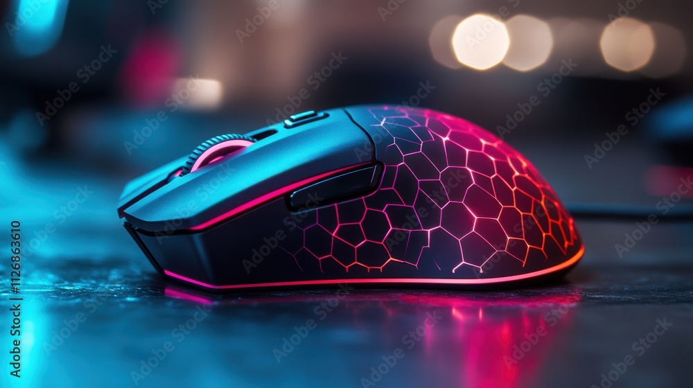 Poster a computer mouse with a design on it