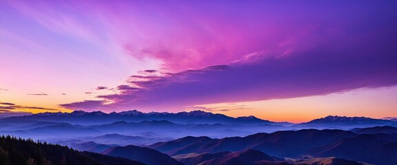 Fototapeta premium purple mountain sunset skyline with clouds