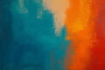Abstract colorful wall art of vivid gradients blending seamlessly from warm orange to cool blue tones.