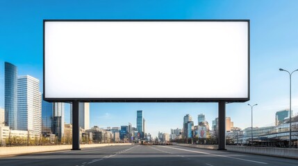 Fototapeta premium Blank Billboard Cityscape Modern Advertising Space