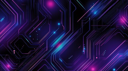 Obraz premium Abstract digital background with vibrant circuits and glowing elements.