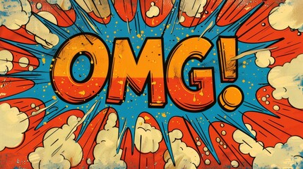 Fototapeta premium Vector illustration of a comic speech bubble with 