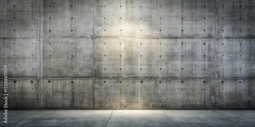 Leinwandbilder a minimalist concrete wall with a single light source casting a soft glow on the floor