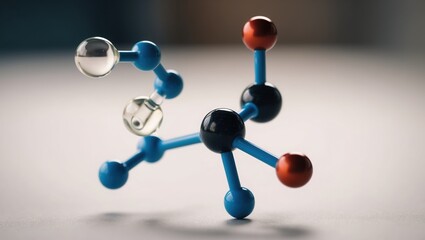 3D molecular model showcasing colorful atoms related to chemical structures and educational concepts in science and chemistry.