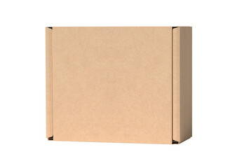 empty Brown Paper mailing box Cardboard box isolated on white background