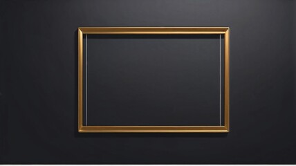 One Gold frames on black wall