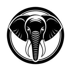 elephant head logo isolated on white background