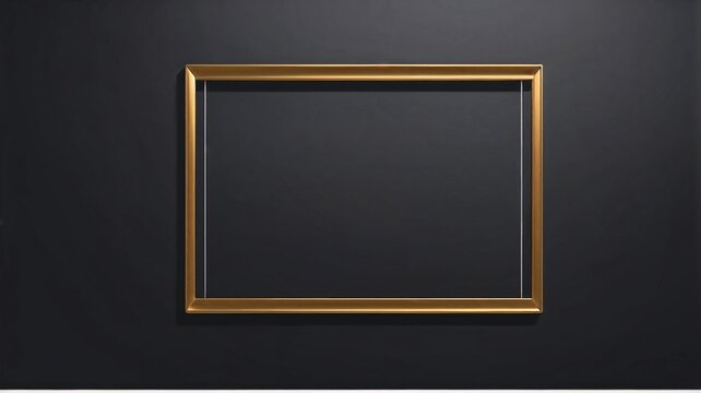 One Gold frames on black wall