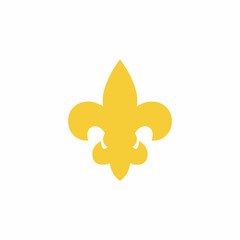 mardi gras symbol, fleur de lis simple logo, green, purple and yellow vector design element © SaymaHossan