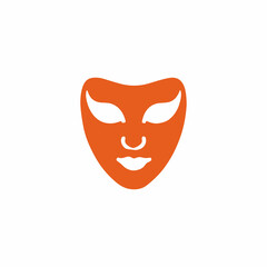 Theater masks icon. Masquerade vector icons. Comic and tragic mask icons. Happy and unhappy traditional symbol of theater. Funny and sad theater masks. Vector Illustration