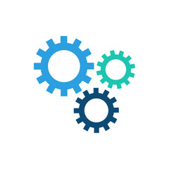 Gear icon with different color. Gear symbol, gear silhouette. Gear vector illustration