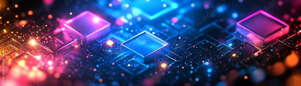 Aufkleber 3d abstract background with a square tunnel