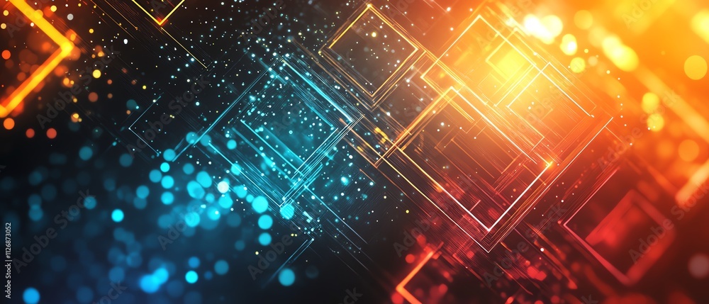 Aufkleber 3d abstract background with a square tunnel