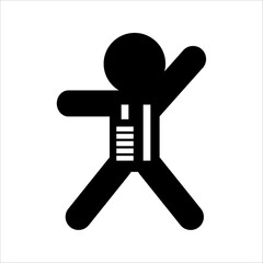 Baby crib hanging toy icon line 