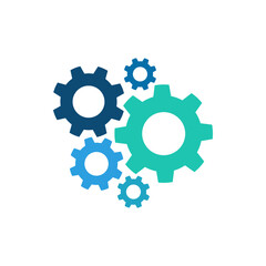 Gear icon with different color. Gear symbol, gear silhouette. Gear vector illustration