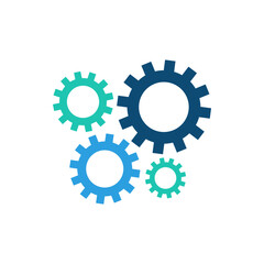 Gear icon with different color. Gear symbol, gear silhouette. Gear vector illustration