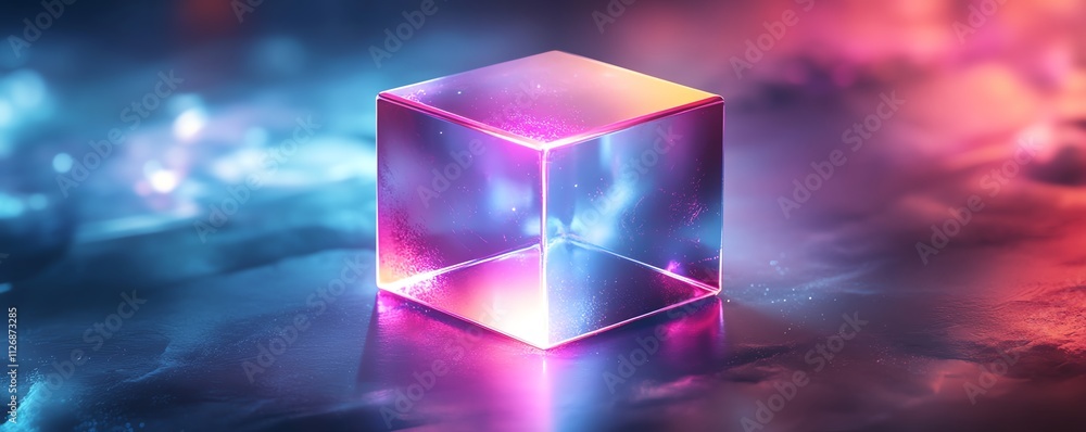 Poster 3d abstract floating cube