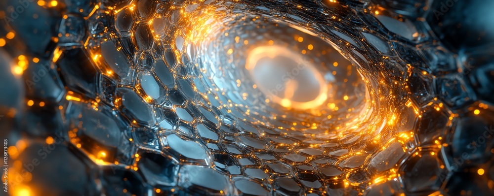 Aufkleber 3d abstract hexagonal surface