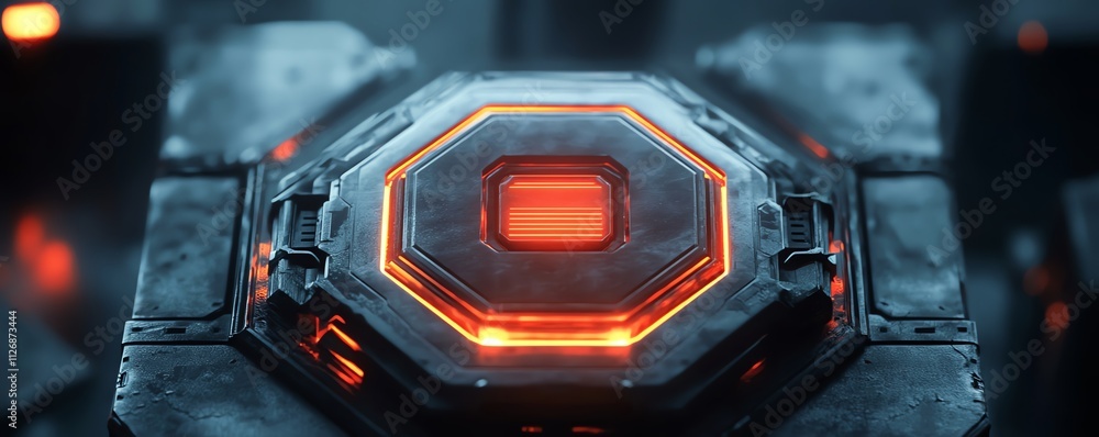 Poster 3d abstract hexagonal surface