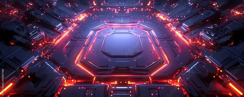 Poster 3d abstract hexagonal surface