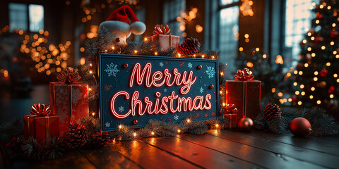 Merry Christmas and Happy New Year Background, Christmas Banner, Christmas Tree, Christmas Promotion banner template, Merry christmas greeting card, christmas decoration poster