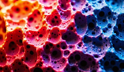 Abstract pattern with a mix of vibrant colors and textured surface