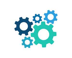 Gear icon with different color. Gear symbol, gear silhouette. Gear vector illustration