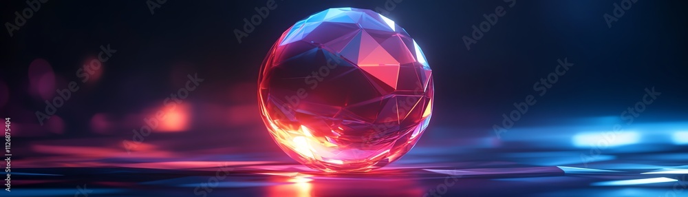 Poster 3d render of a low poly sphere