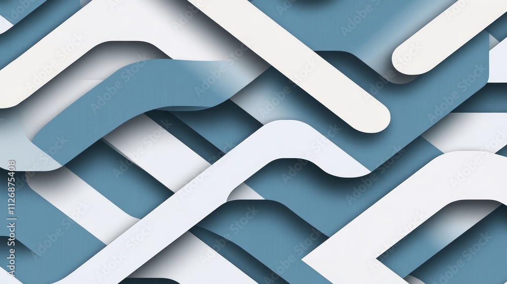 Aufkleber abstract design with overlapping shapes in blue and white, creating a modern visual texture.