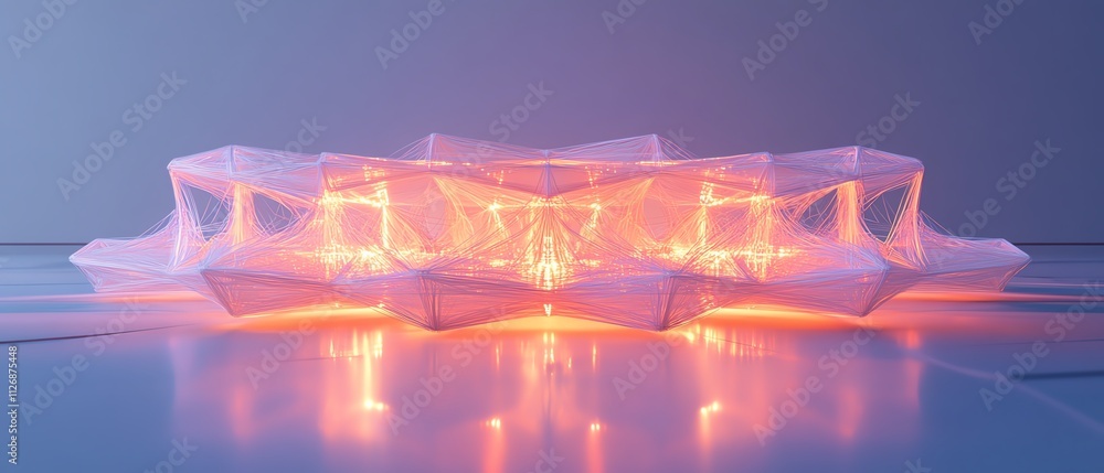 Poster 3d render of an abstract network on a white background