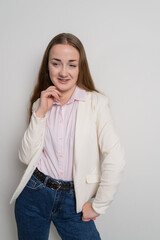 Young woman after dental medical care