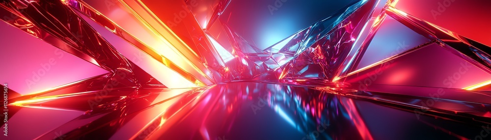Poster 3d rendering of a hexagonal surface