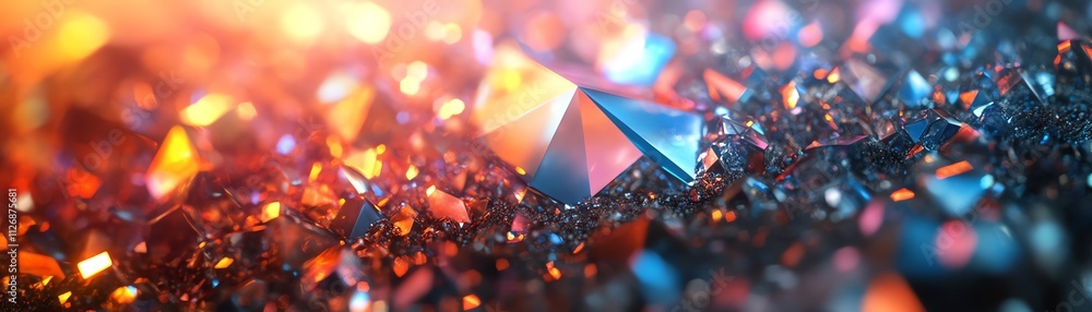 Poster 3d rendering of a hexagonal surface