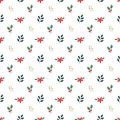 Common Christmas Items Seamless Vector Pattern Design