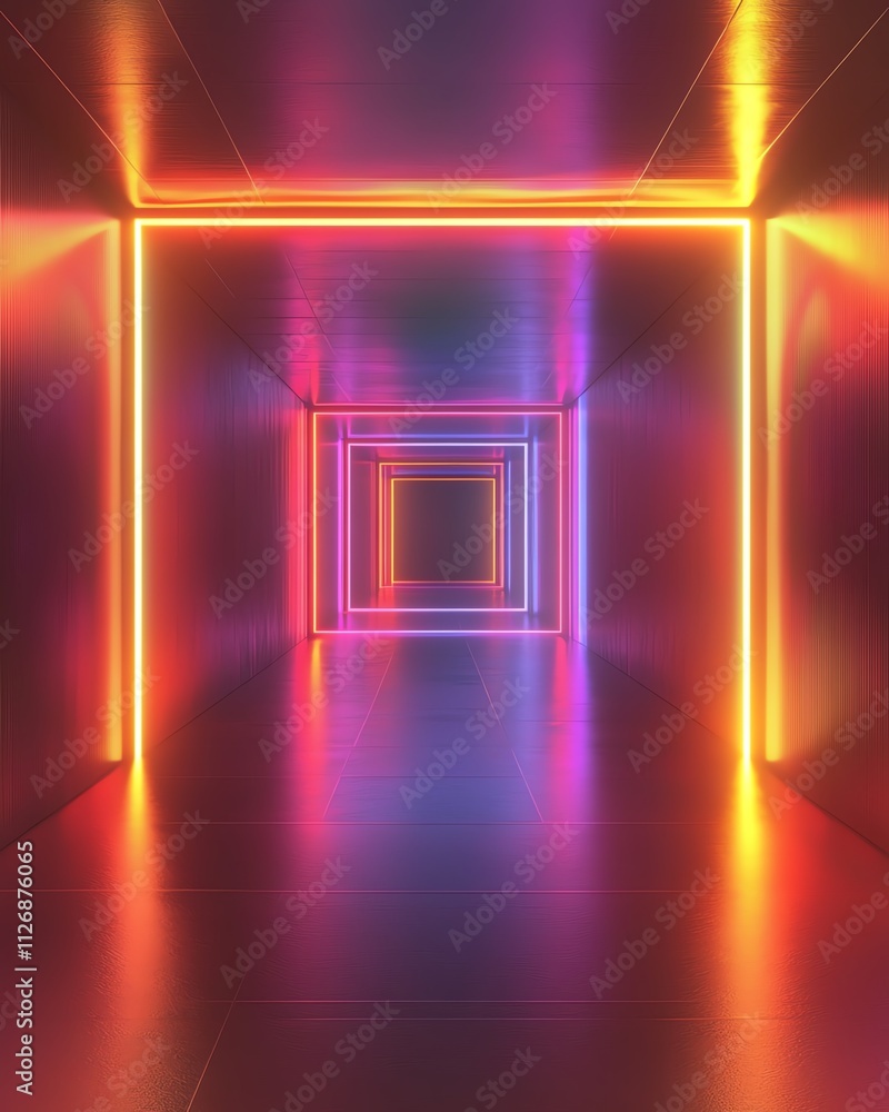 Aufkleber abstract 3d background with a square tunnel
