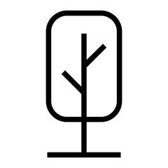 Tree Icon, Single Icon in Outline Line Style