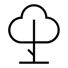 Tree Icon, Single Icon in Outline Line Style
