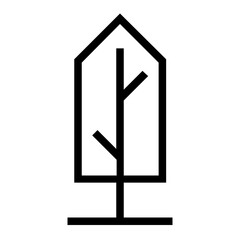 Tree Icon, Single Icon in Outline Line Style