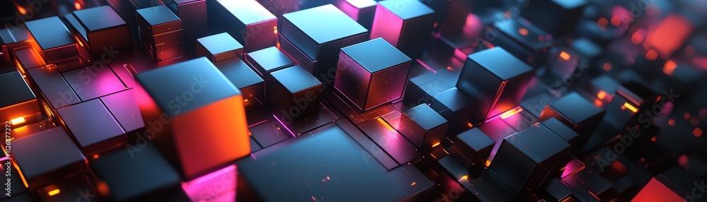 Aufkleber abstract 3d rendering of geometric shapes