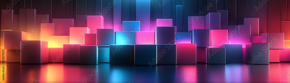 Aufkleber abstract 3d rendering of geometric shapes