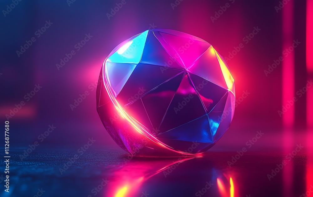 Aufkleber abstract 3d rendering of a polygonal sphere