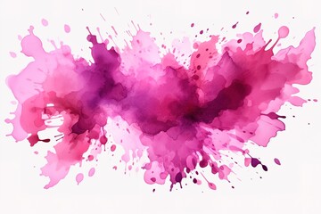 Bright colorful watercolor splash splatter stain brush strokes on white background. Modern vibrant aquarelle spot. Rainbow trendy isolated design on white. Element. Vector watercolor illustration.
