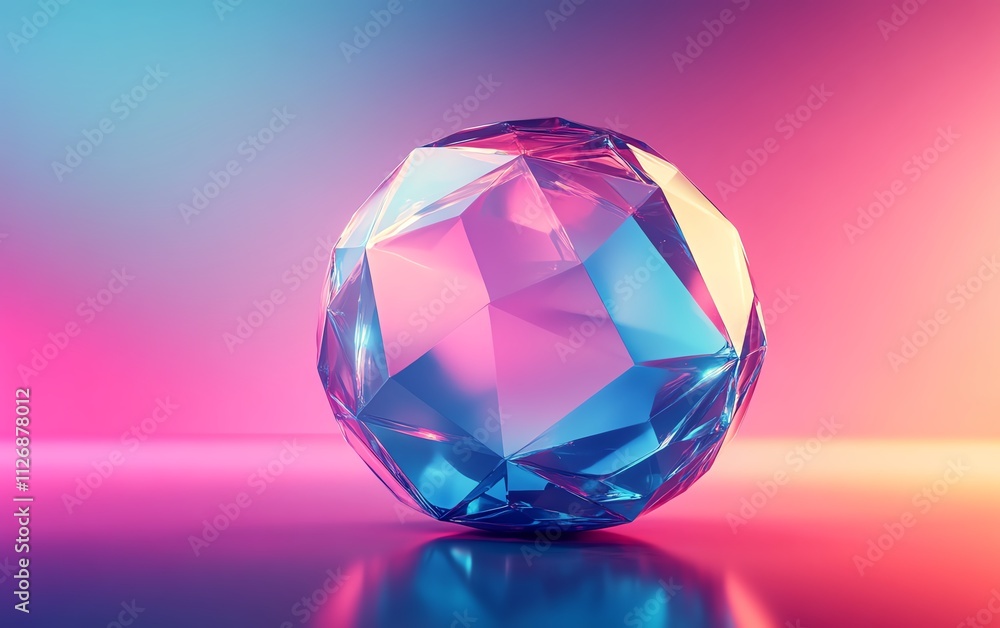 Aufkleber abstract 3d rendering of a low poly sphere
