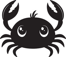 A cute kawaii crab silhouette vector and illustration design