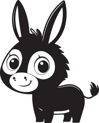 A cute kawaii donkey silhouette vector and illustration design.